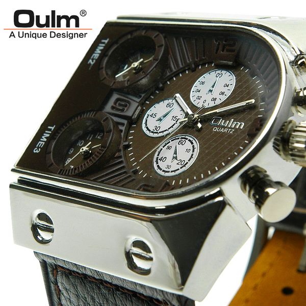 brand oulm watch quartz sports men leather strap watches fashion male military wristwatch running cool relojioes clock masculino, Slivery;brown
brand oulm watch quartz sports men leather strap watches fashion male military wristwatch running cool relojioes clock masculino, Slivery;brown