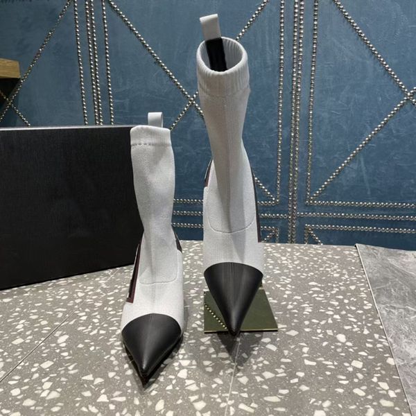 luxury women's woven boots leather large soles pointed ends breathable elastic, Black 
luxury women's woven boots leather large soles pointed ends breathable elastic, Black