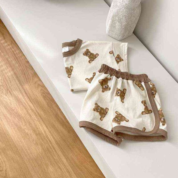 2pcs baby short sleeve clothes set summer infant bear print t-shirt shorts suits toddler boys girls shorts set g220509, White
2pcs baby short sleeve clothes set summer infant bear print t-shirt shorts suits toddler boys girls shorts set g220509, White