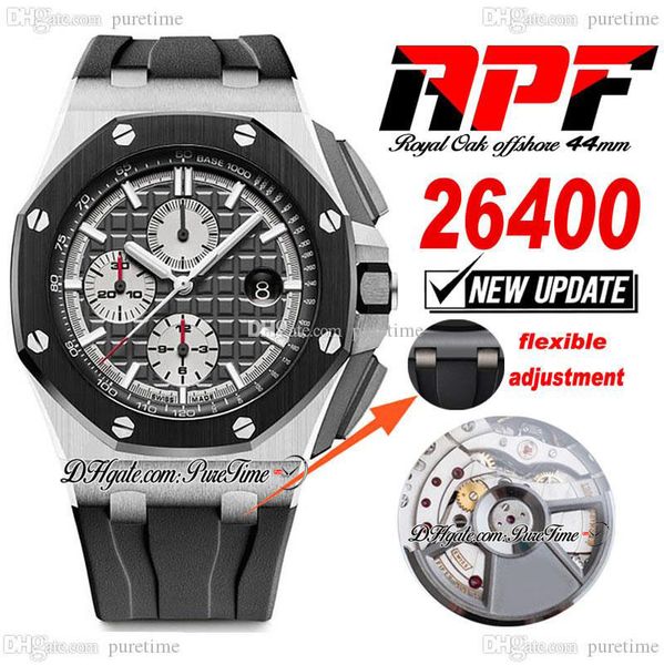 apf 2640 a3126 automatic chronograph mens watch 44mm black ceramic bezel steel case textured white dial rubber super edition puretime strap, Slivery;brown
apf 2640 a3126 automatic chronograph mens watch 44mm black ceramic bezel steel case textured white dial rubber super edition puretime strap, Slivery;brown