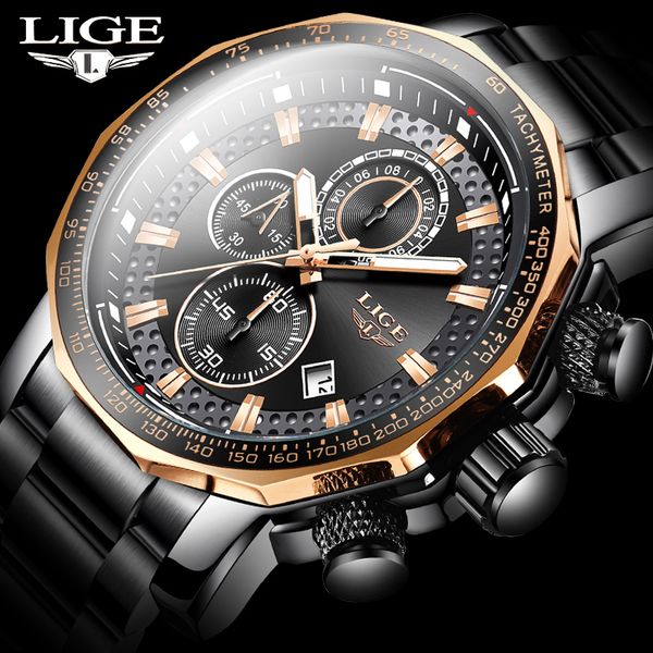 fashion mens watches lige luxury stainless steel waterproof quartz watch men brand business chronograph relogio masculino, Silver
fashion mens watches lige luxury stainless steel waterproof quartz watch men brand business chronograph relogio masculino, Silver
