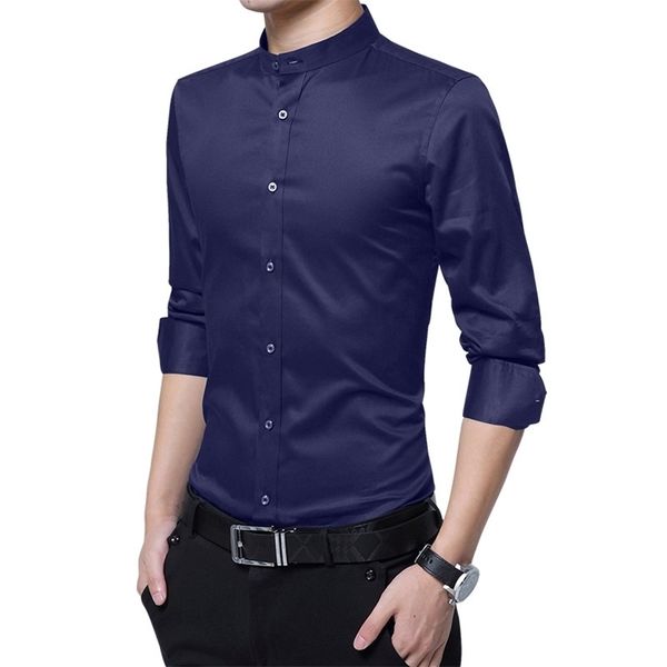 autumn new designers cotton man shirts long sleeve solid casual black white slim fit fashion collarless shirts 4xl 5xl 210412, White;black
autumn new designers cotton man shirts long sleeve solid casual black white slim fit fashion collarless shirts 4xl 5xl 210412, White;black