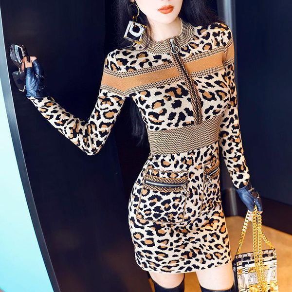 casual dresses women's fashion leopard dress 2022 autumn zipper up sweater long sleeve knit ladies slim sweaters, Black;gray
casual dresses women's fashion leopard dress 2022 autumn zipper up sweater long sleeve knit ladies slim sweaters, Black;gray