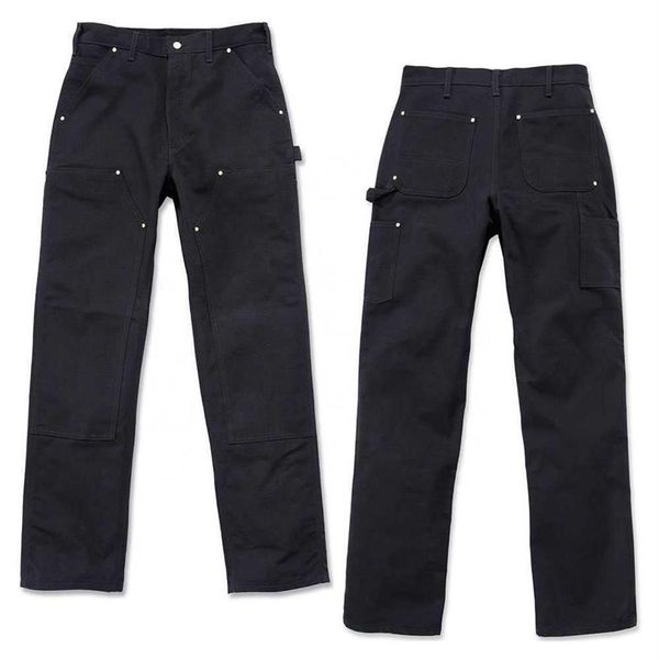 men's black double knee carpenter pants work jeans denim painter custom regular cargo pants for men296v, Blue
men's black double knee carpenter pants work jeans denim painter custom regular cargo pants for men296v, Blue