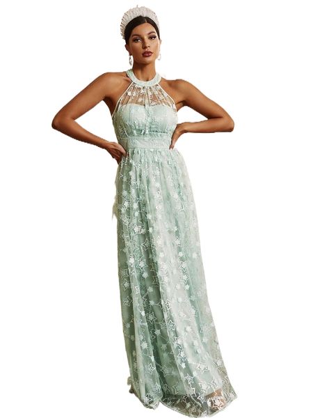sequin insert star embroidered halter neck backless slit thigh formal dress i2f7#, Black;gray
sequin insert star embroidered halter neck backless slit thigh formal dress i2f7#, Black;gray