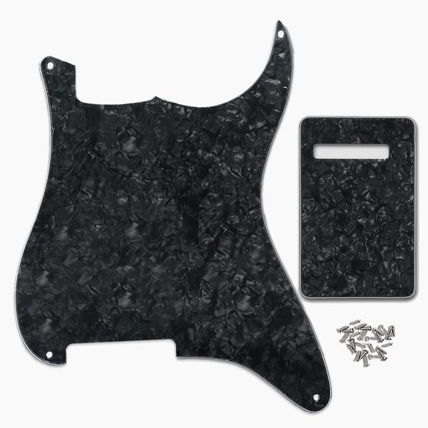 4 hole st guitar pickguard custom blank material scratch plate with screws for guitar accessories black pearl 4ply
4 hole st guitar pickguard custom blank material scratch plate with screws for guitar accessories black pearl 4ply