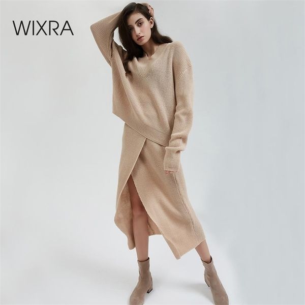 wixra 2 pieces sweater dress set women long sleeve casual solid pullover v neck sweatermidcalf knit skirt suit autumn winter y200110, White
wixra 2 pieces sweater dress set women long sleeve casual solid pullover v neck sweatermidcalf knit skirt suit autumn winter y200110, White