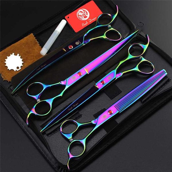 4pcs/set 8.0 inch professional pet grooming scissors straight cutting & thinning & curved shears for dog grooming purple dragon297v
4pcs/set 8.0 inch professional pet grooming scissors straight cutting & thinning & curved shears for dog grooming purple dragon297v