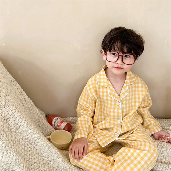 milancel autumn kids pajamas plaid home service suit long sleeve sleepwear 220426, Blue;red
milancel autumn kids pajamas plaid home service suit long sleeve sleepwear 220426, Blue;red