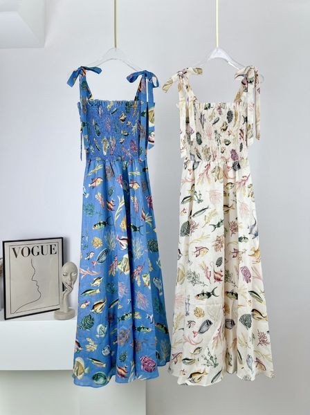 2022 european luxury casual dresses spring and summer new seaside series undersea world printed suspender skirt, Black;gray
2022 european luxury casual dresses spring and summer new seaside series undersea world printed suspender skirt, Black;gray
