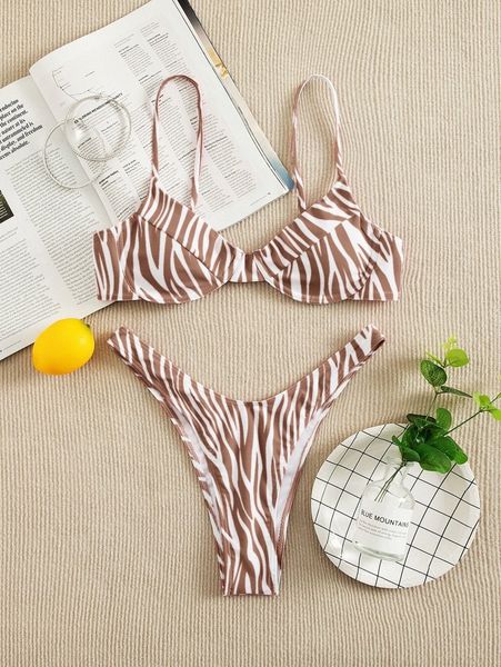 zebra stripe push up bikini swimsuit 29wg#, White;black