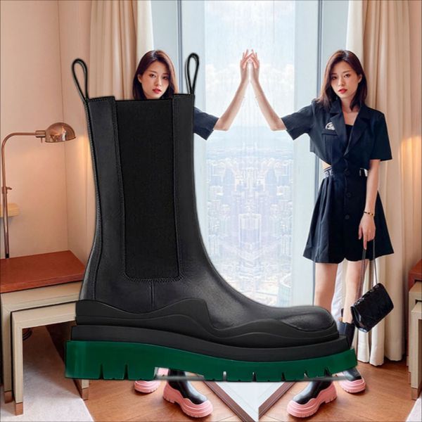 two tone tire chelsea boots women platform chunky boot lady luxe design men mid-calf desiger calfskin slip-on style round toe boots rubber d, Black
two tone tire chelsea boots women platform chunky boot lady luxe design men mid-calf desiger calfskin slip-on style round toe boots rubber d, Black