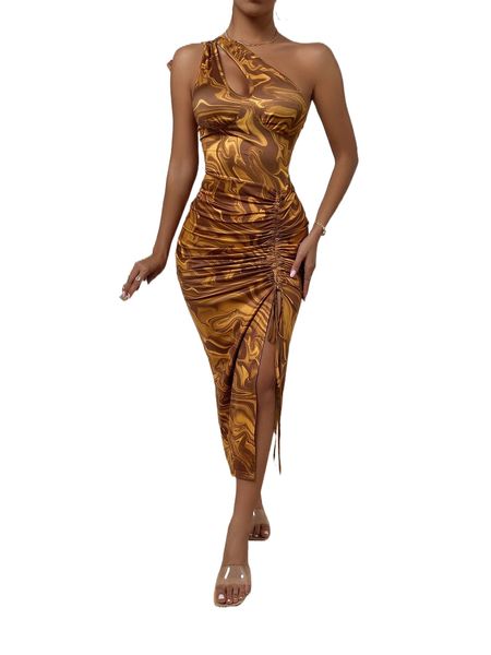 random marble print one shoulder cut out drawstring split thigh dress f0hg#, Black;gray
random marble print one shoulder cut out drawstring split thigh dress f0hg#, Black;gray