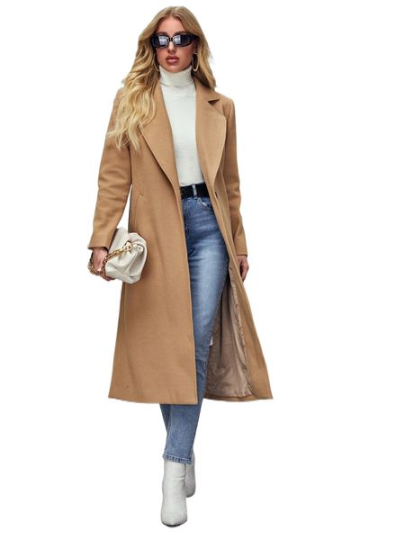 notched collar single button overcoat f7ua#, Black 
notched collar single button overcoat f7ua#, Black