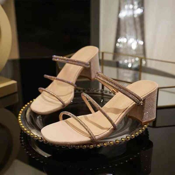 sandals spring sandals, women wear medium heels, thick one-sided belt, two slippers, high women's shoes, Black
sandals spring sandals, women wear medium heels, thick one-sided belt, two slippers, high women's shoes, Black
