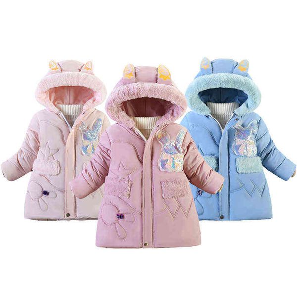 4 5 6 year winter girls jacket fur collar rabbit ears keep jacket hood zipper fashion outerwear birthday gift kids clothing j220718, Blue;gray
4 5 6 year winter girls jacket fur collar rabbit ears keep jacket hood zipper fashion outerwear birthday gift kids clothing j220718, Blue;gray