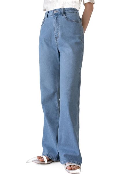 dazy-less solid flare leg washed jeans i8md#, Blue
dazy-less solid flare leg washed jeans i8md#, Blue