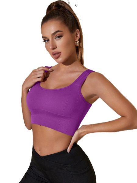 high support scoop neck sports bra a6bi#, Gray 
high support scoop neck sports bra a6bi#, Gray