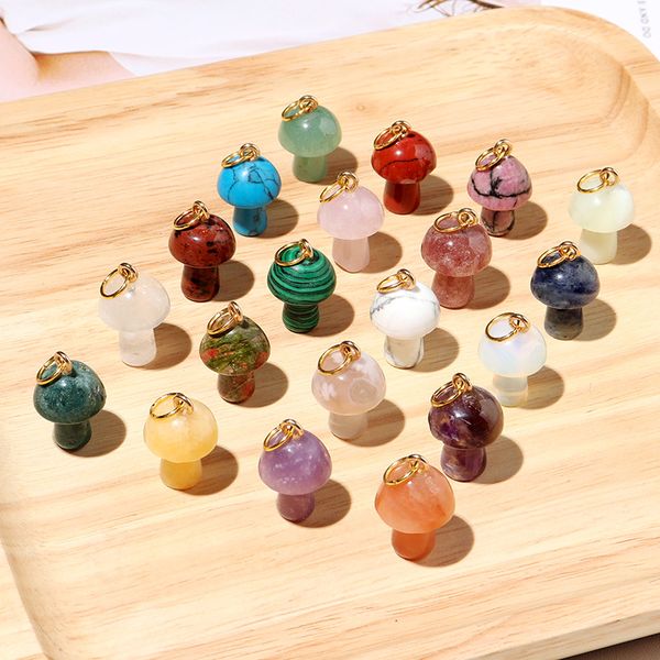 natural crystal stone 2cm mushroom statue carving charms reiki healing chakra pendant for necklace jewelry making, Bronze;silver
natural crystal stone 2cm mushroom statue carving charms reiki healing chakra pendant for necklace jewelry making, Bronze;silver