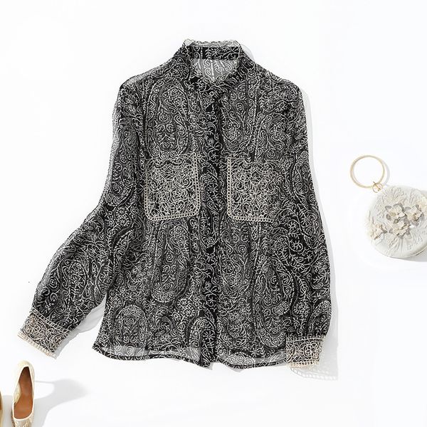 women's blouses & shirts high end silk shirt embroidery hollow lace stand collar long sleeve cashew nut flower mulberry women's by, White
women's blouses & shirts high end silk shirt embroidery hollow lace stand collar long sleeve cashew nut flower mulberry women's by, White