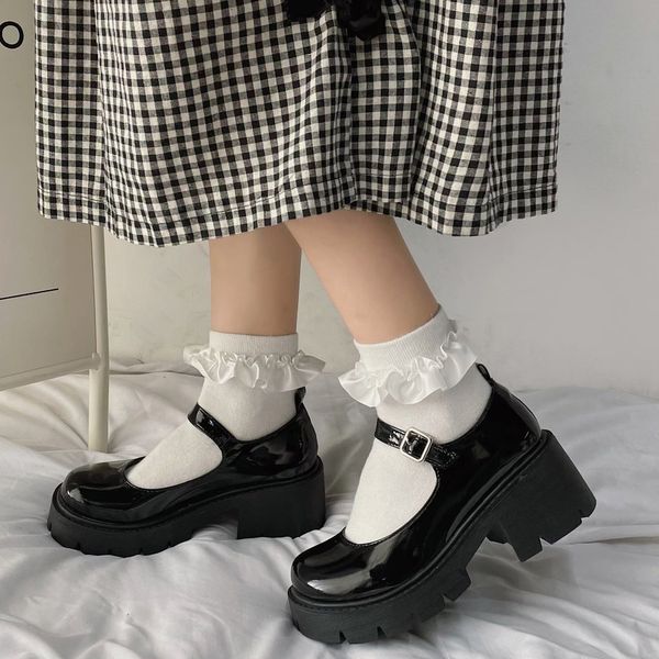 women shoes japanese style lolita shoes women vintage soft high heel platform shoes college student mary jane platform, Black;white
women shoes japanese style lolita shoes women vintage soft high heel platform shoes college student mary jane platform, Black;white