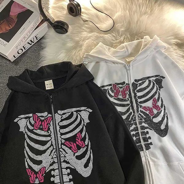 women y2k zip up hooded streetwear harajuku strass skull hip-hop women sweatshirts kawaii hoodies grunge clothing, Black
women y2k zip up hooded streetwear harajuku strass skull hip-hop women sweatshirts kawaii hoodies grunge clothing, Black