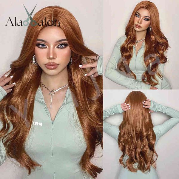 

big wave brown long curly hair middle split fashion women's chemical fiber wig set wigs 220527, Black