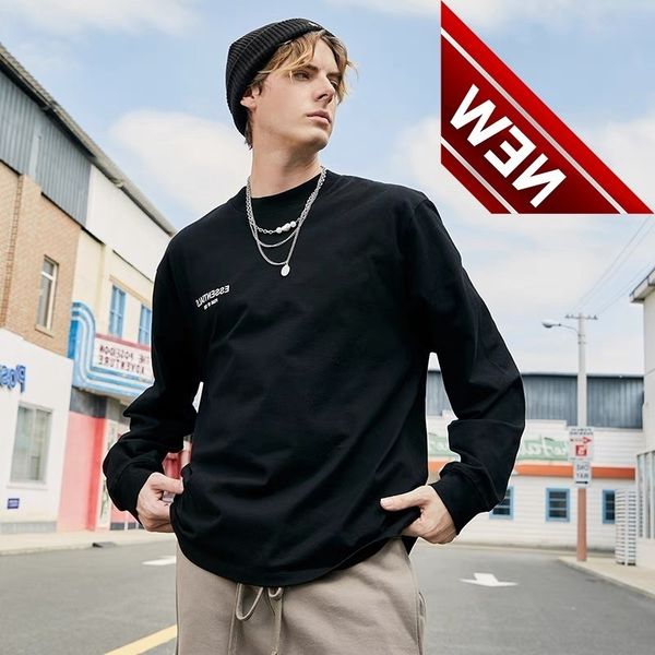 ess early spring new letter printing small label terry round neck long sleeved sweater for men and women, Black
ess early spring new letter printing small label terry round neck long sleeved sweater for men and women, Black