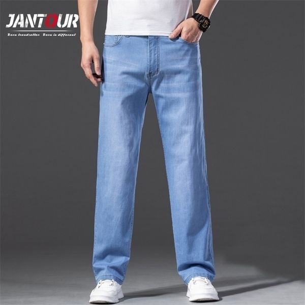 summer men's light blue jeans plus size 40 42 44 loose straight denim pants male classic brand trousers 220328
summer men's light blue jeans plus size 40 42 44 loose straight denim pants male classic brand trousers 220328