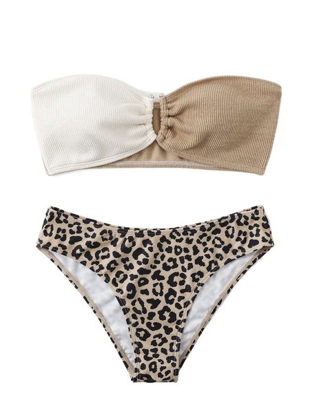 leopard rib v wired bandeau bikini swimsuit 33vp#, White;black
leopard rib v wired bandeau bikini swimsuit 33vp#, White;black