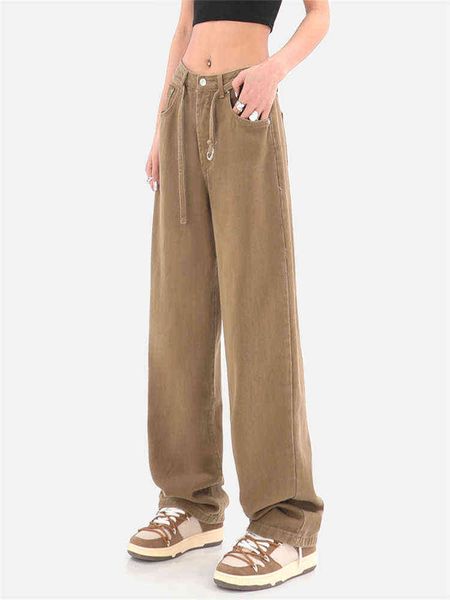 khaki women's streetwear jeans high waist vintage straight baggy denim pants streetwear fashion wide leg denim trouser t220728, Blue
khaki women's streetwear jeans high waist vintage straight baggy denim pants streetwear fashion wide leg denim trouser t220728, Blue