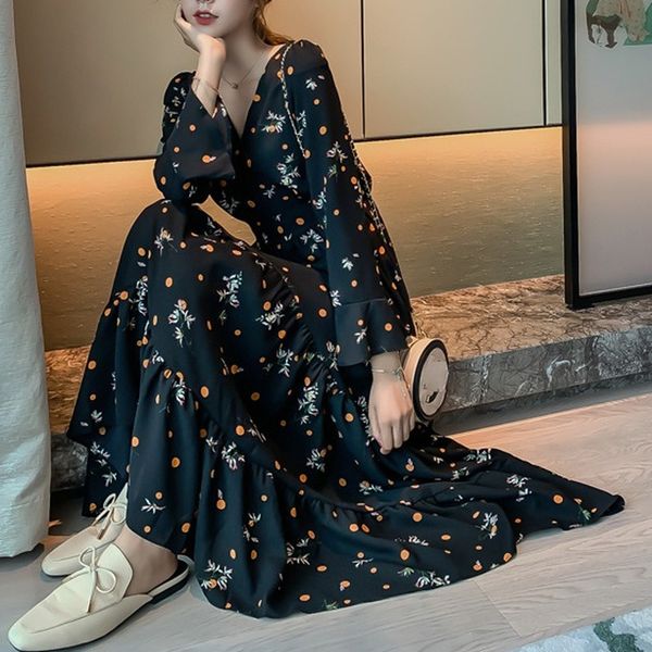 spring summer fashion female vintage print floral long sleeve casual a-line loose dres chiffon dress mujer vestidos 220516, Black;gray
spring summer fashion female vintage print floral long sleeve casual a-line loose dres chiffon dress mujer vestidos 220516, Black;gray