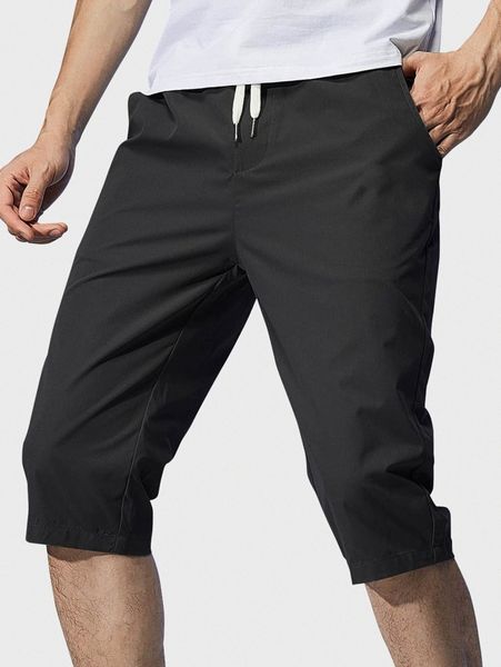 men slant pocket drawstring waist shorts h5sz#, White;black
men slant pocket drawstring waist shorts h5sz#, White;black