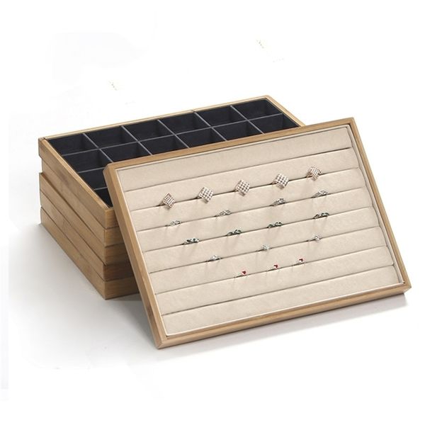 bamboo velvet jewelry display tray ring earring necklace bracelet pendant organizer storage box 220719, Black;blue
bamboo velvet jewelry display tray ring earring necklace bracelet pendant organizer storage box 220719, Black;blue