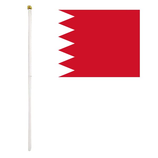 bahrain hand waving flag 14x21cm premium polyester mini world country flag banner with plastic flagpole
bahrain hand waving flag 14x21cm premium polyester mini world country flag banner with plastic flagpole