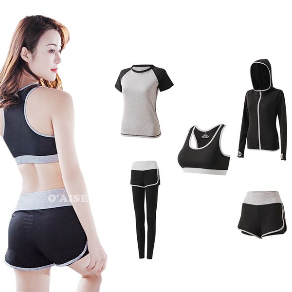 gym outfit sports clothing 5 pieces set pack for women fitness workout running sport jsf04, White;black
gym outfit sports clothing 5 pieces set pack for women fitness workout running sport jsf04, White;black