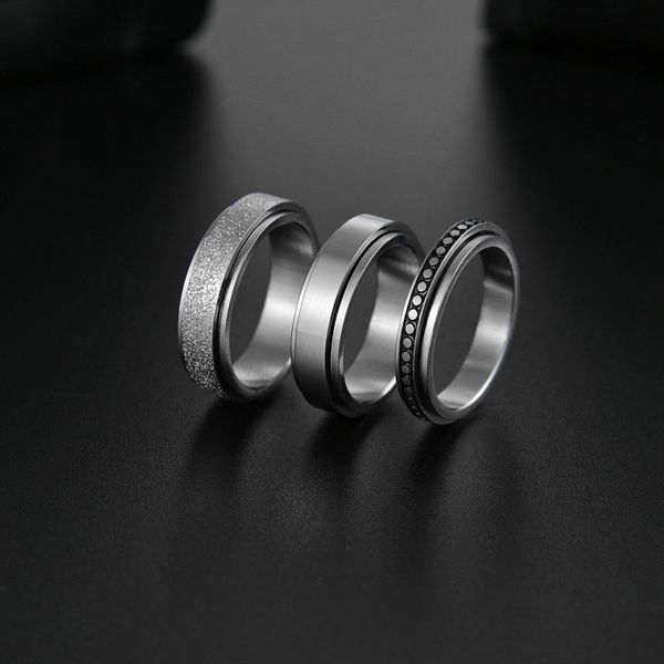 new hip-hop ring love stars and moon can turn titanium steel decompression ring couple jewelry wholesale, Silver
new hip-hop ring love stars and moon can turn titanium steel decompression ring couple jewelry wholesale, Silver