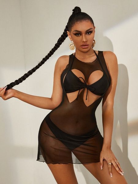 cut-out tie front cover up k8ev#, White;black
cut-out tie front cover up k8ev#, White;black