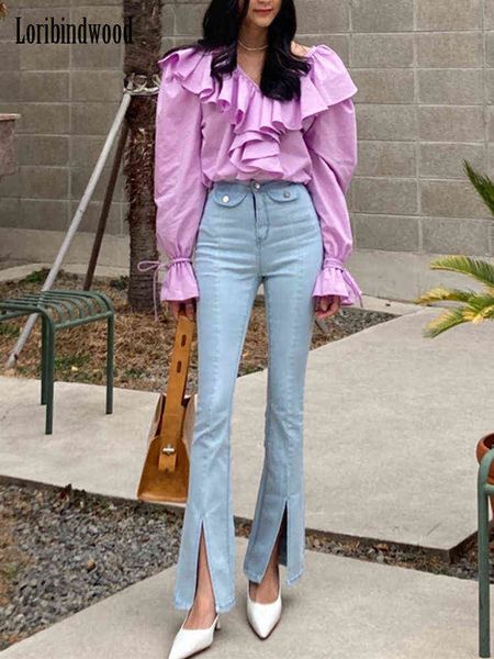 loribindwood 2022 thin new high waisted wide leg pants women's retro micro horn slim slouch slit comfortable jeans l220726, Blue
loribindwood 2022 thin new high waisted wide leg pants women's retro micro horn slim slouch slit comfortable jeans l220726, Blue