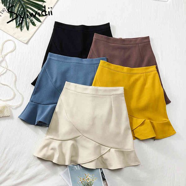 ruffles high waist mermaid skirt women casual aline solid black blue spring summer korean fashion mini skirts 210415
ruffles high waist mermaid skirt women casual aline solid black blue spring summer korean fashion mini skirts 210415