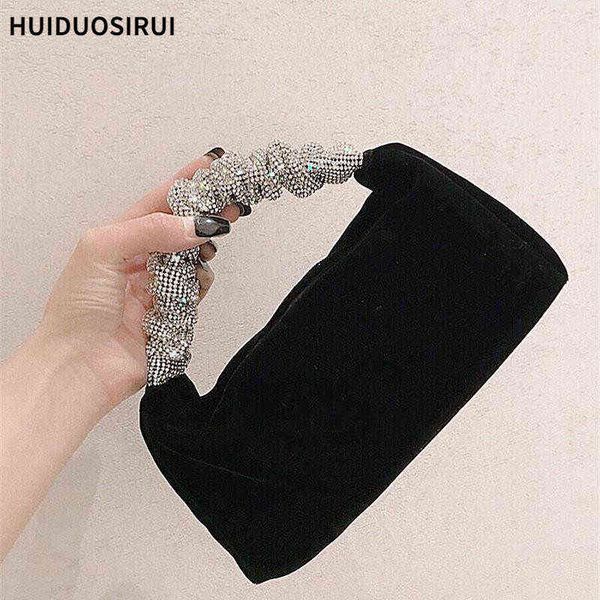 black velvet luxury bag woman rhinestone handle designer handbag for women banquet evening clutch purse brand220427
black velvet luxury bag woman rhinestone handle designer handbag for women banquet evening clutch purse brand220427