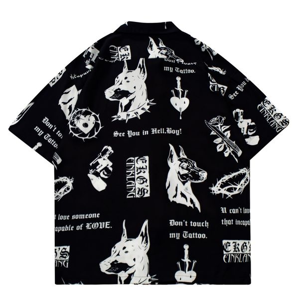 shirts men summer hawaiian printed shirt 2022ss short sleeve hip hop tees, White;black
shirts men summer hawaiian printed shirt 2022ss short sleeve hip hop tees, White;black