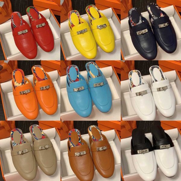 2022 design oz calfskin slip on mules leather slippers kelly lock slides sandals for women men designer loafers backless low heel flats beac, Black
2022 design oz calfskin slip on mules leather slippers kelly lock slides sandals for women men designer loafers backless low heel flats beac, Black