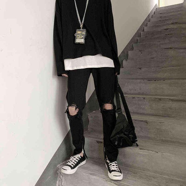 korean streetwear hole men black jeans 2020 man casual straight denim pants tight fashion male jean pants edgy trousers t220726, Blue
korean streetwear hole men black jeans 2020 man casual straight denim pants tight fashion male jean pants edgy trousers t220726, Blue