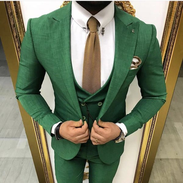green groom wear wedding tuxedos slim fit groomsmen peak lapel business suits prom party 3 pieces set (jacket+pants+tie+vest), Black;gray
green groom wear wedding tuxedos slim fit groomsmen peak lapel business suits prom party 3 pieces set (jacket+pants+tie+vest), Black;gray