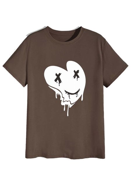 romwe guys heart graphic tee c4ru#, White;black 
romwe guys heart graphic tee c4ru#, White;black