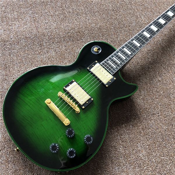 new custom green burst electric guitar with rosewood fingerboard, green binding and logo , gold color hardware , high quality
new custom green burst electric guitar with rosewood fingerboard, green binding and logo , gold color hardware , high quality
