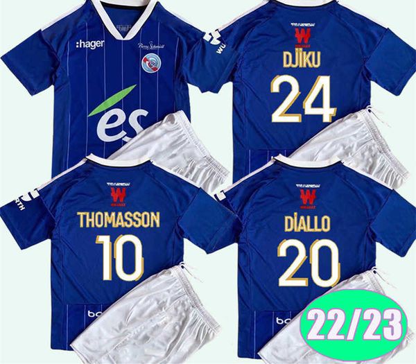 22 23 strasbourg alsace kids kit soccer jerseys gameiro sissoko thomasson aholou diallo mothiba djiku home football shirts, Black
22 23 strasbourg alsace kids kit soccer jerseys gameiro sissoko thomasson aholou diallo mothiba djiku home football shirts, Black