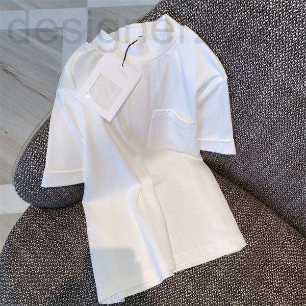 women's t-shirt designer sharp goods high-end net red spring and summer fragrant style button loose round neck short sleeve t-shirt for, White 
women's t-shirt designer sharp goods high-end net red spring and summer fragrant style button loose round neck short sleeve t-shirt for, White