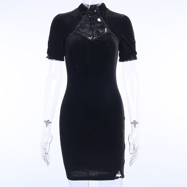 party dresses black punk woman chinese style cheongsam mini dress summer gothic lace-up bust hollow out high waist a-line chic, White;black
party dresses black punk woman chinese style cheongsam mini dress summer gothic lace-up bust hollow out high waist a-line chic, White;black